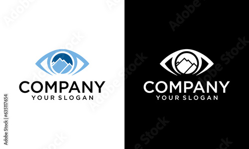 design logo creative mountain and eye