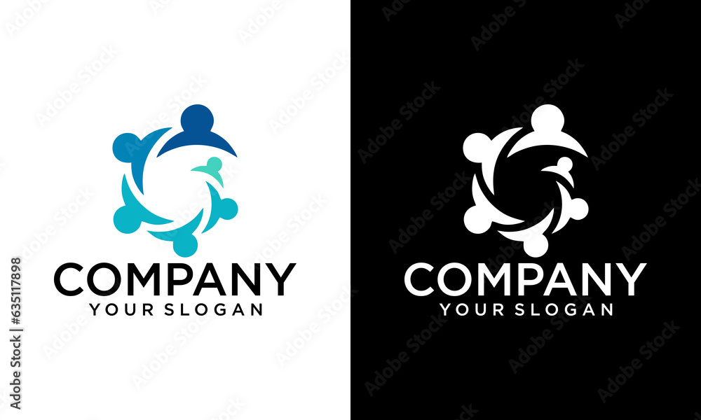Fototapeta premium people comunity logo simple modern