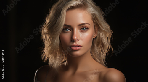 Beauty woman eyes face healthy pure skin natural make up fresh beauty model young spa beautiful female. Created with Generative AI technology.