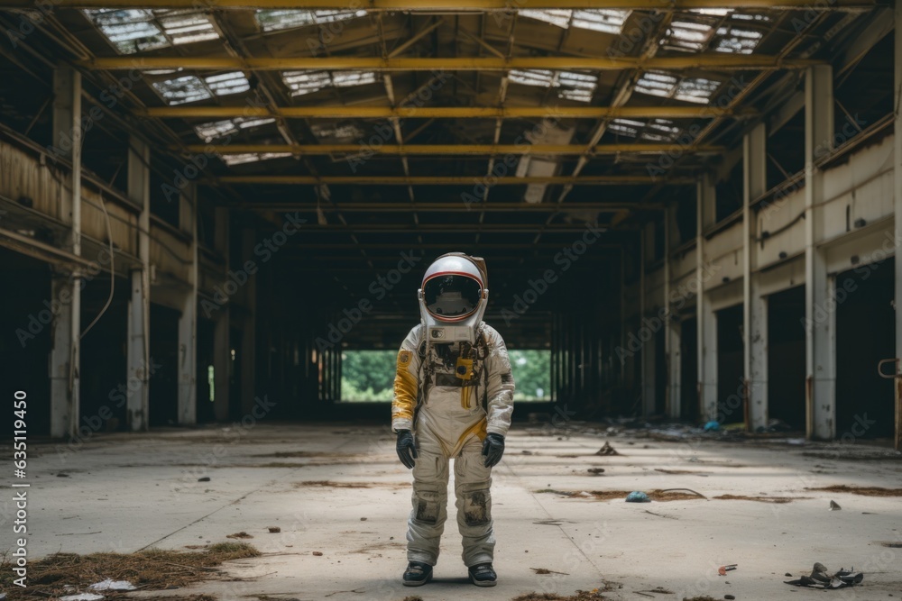 An astronaut standing in the city. Generative AI