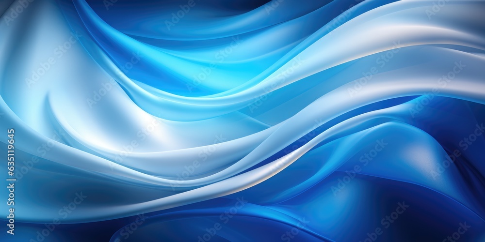 Fototapeta premium Abstract blue dynamic wavy background. 3d illustration. generative ai