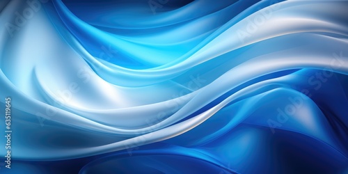  Abstract blue dynamic wavy background. 3d illustration. generative ai