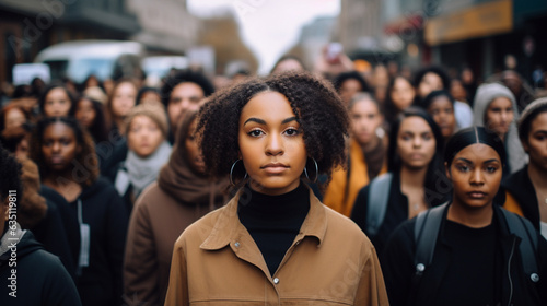 black women rally on the streets of large cities  photo
