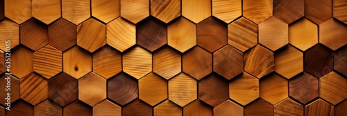 Wood in the shape of honeycombs, hexagonal