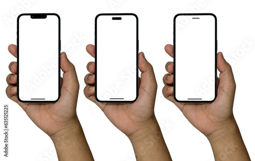 Smartphone similar to iphone 16 with blank white screen for Infographic Global Business Marketing Plan, mockup model similar to iPhone isolated Background of digital investment economy-Clipping Path