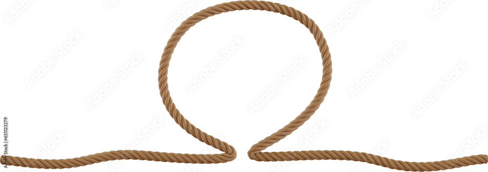 3d render vintage brown rope
