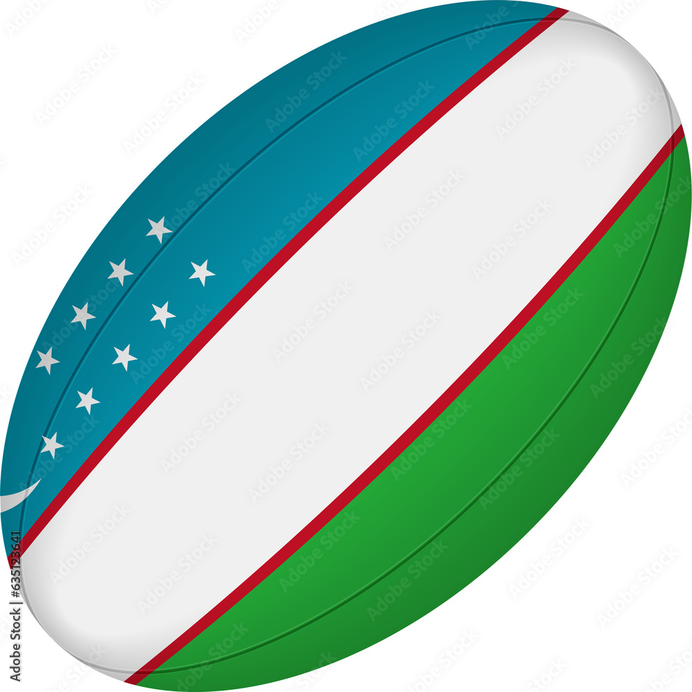 Fototapeta premium Uzbekistan rugby ball.