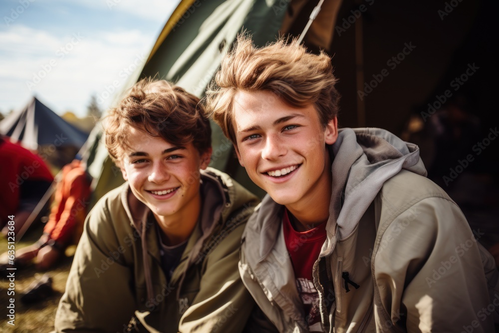 Boy Scouts Student Team Three people are on a camping trip. Boy Scouts Student Team Three people are on a camping trip.