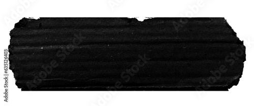 Black paper ripped message torn,
black torn piece of paper cardboard isolated on black background, black torn cardboard stripe with copy space for text.