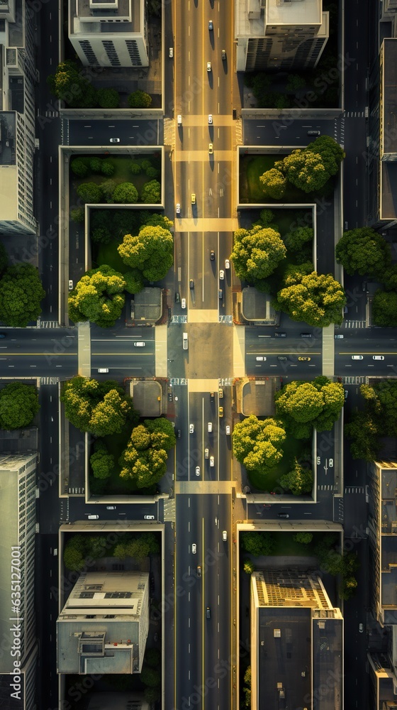 urban city aerial view, downtown of big metropolis, top view from above, generative ai urban city aerial view, downtown of big metropolis, top view from above, generative ai