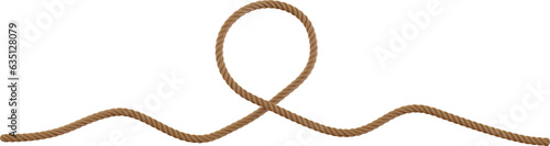 3d render rustic brown rope