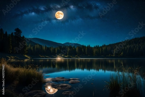 night landscape with moon © zooriii arts