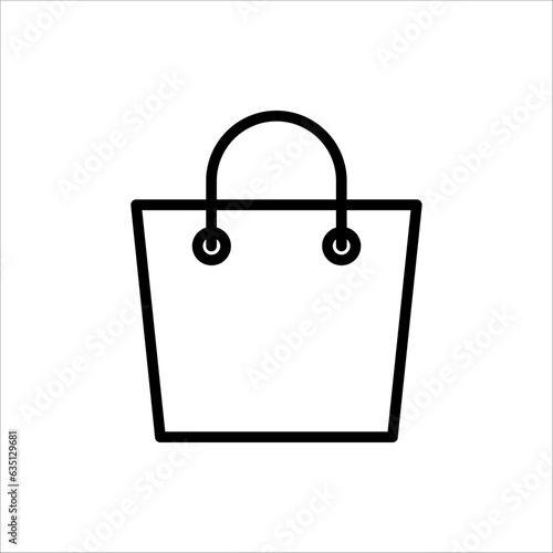 Shopping Bag Line Icon Vector isolated on white background