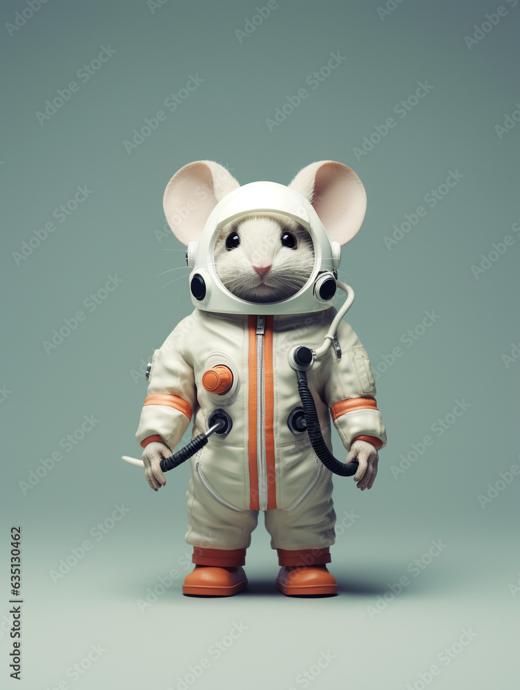 A Mouse Dressed Up as an Astronaut in a Spacesuit A Mouse Dressed Up as an Astronaut in a Spacesuit