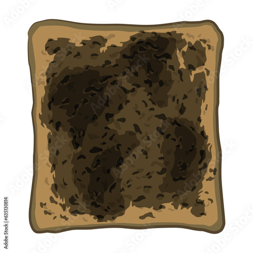 Bread Burned Toast Top View Food
