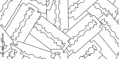 outline silhouette razor blade seamless pattern