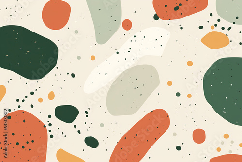 minimalist line art terrazzo pattern, featuring terracotta, olive green