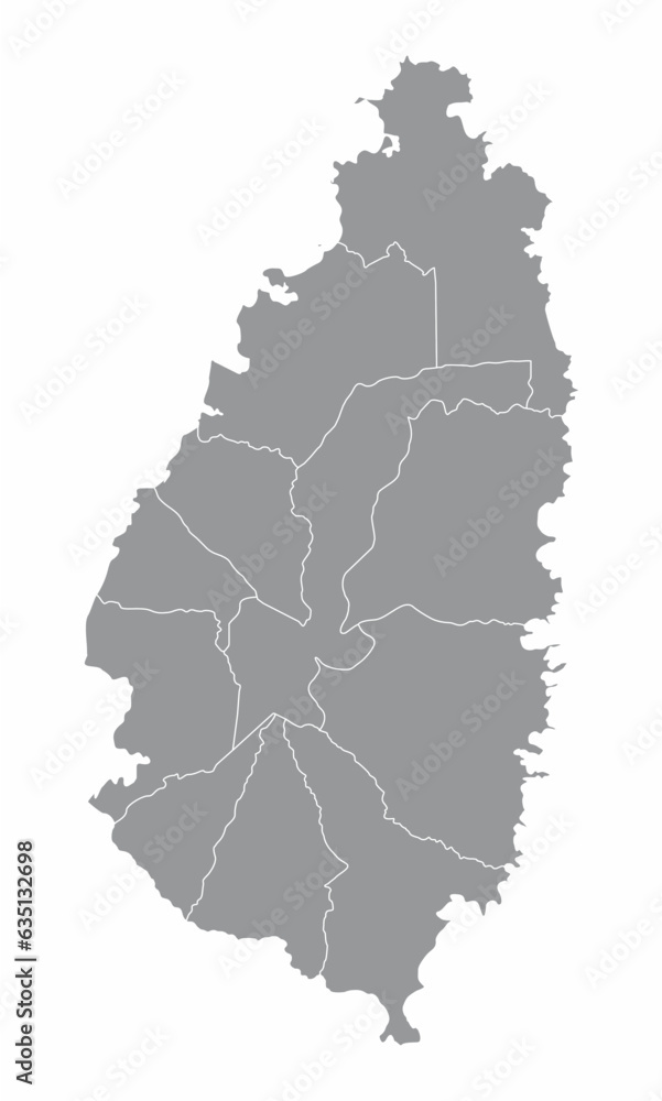 Obraz premium Saint Lucia administrative map