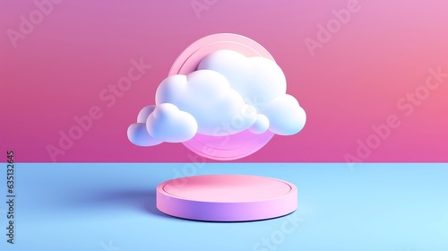 3D cloud icon minimal style, cloud computing online service, digital technology security concept © AITTHIPHONG