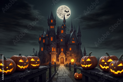 Gloomy castle with smiling ...