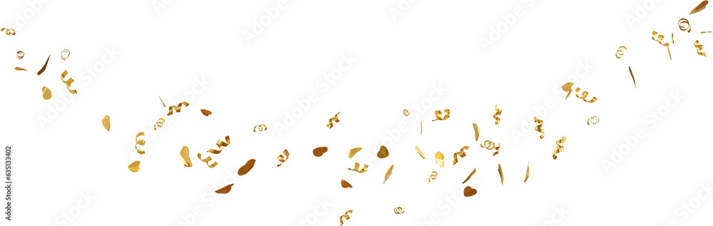 3d render golden confetti floating