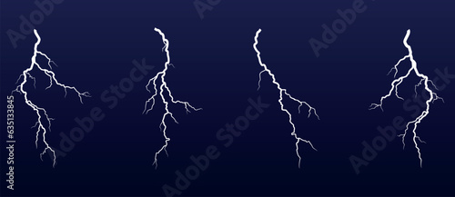 A set of four storm lightning bolts