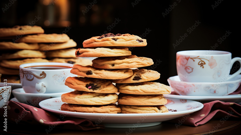 cup of coffee and cookies created with Generative AI technology cup of coffee and cookies created with Generative AI technology