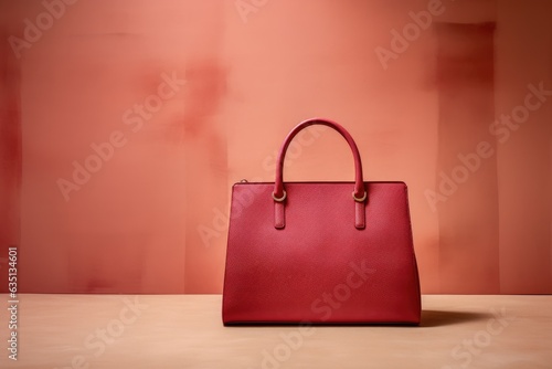 Red female leather bag