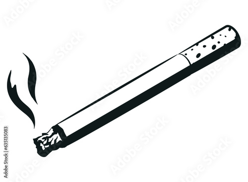 Silhouette Cigarette Burned Tobacco Smoke Drawing