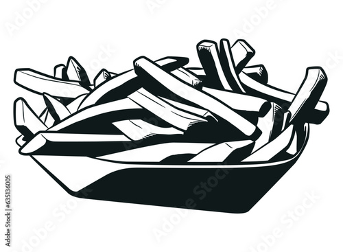 Silhouette French Fries Chips Fast Food