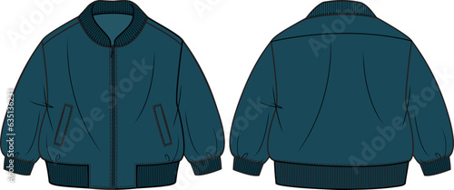 KIDS WINTER WEAR BOMBER JACKET VECTOR ILLUSTRATION