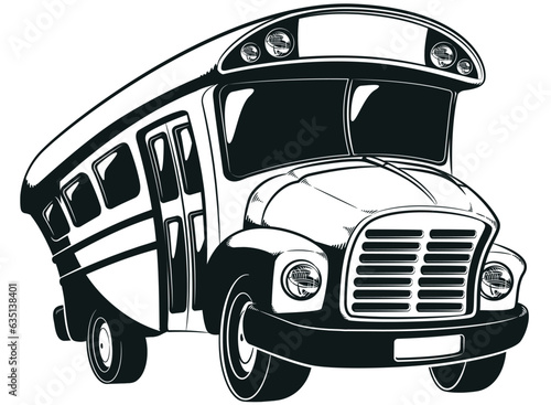 Silhouette School Bus College Team Vehicle