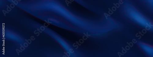 Abstract dark blue background. Silk satin. Navy blue color. Elegant background with space for design. Soft wavy folds.