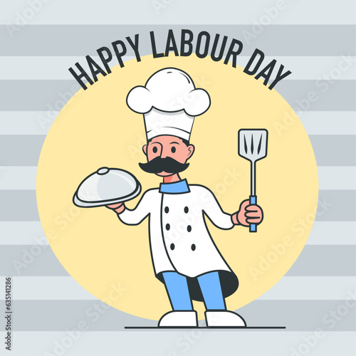 Illustration of Chef, Happy International Labour Day, 1 May