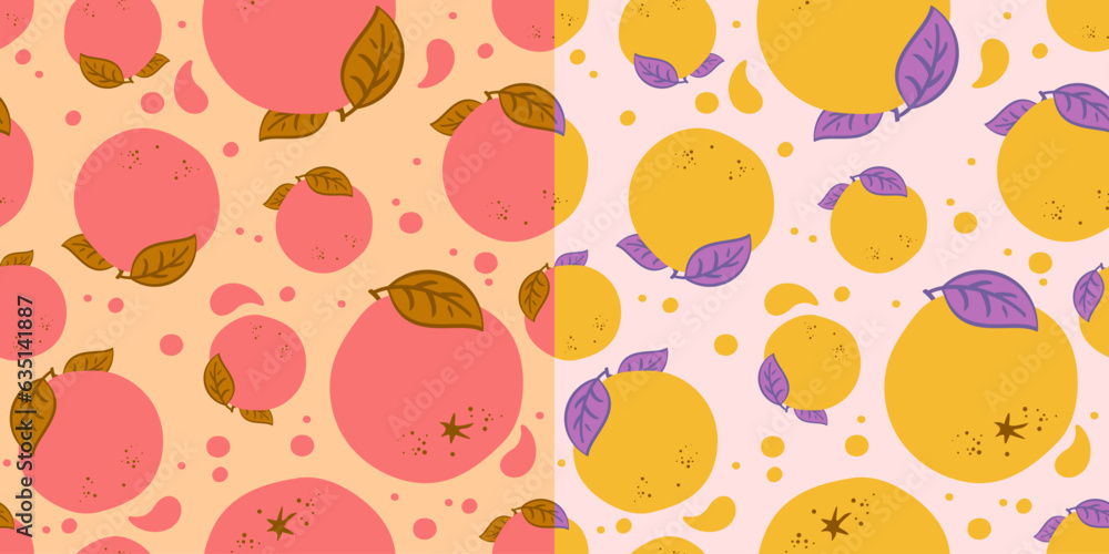 Vector seamless pattern with bright fruits Vector seamless pattern with bright fruits
