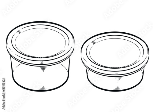 Sketch Round Food Pack Plastic Container