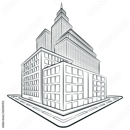 Sketch Skyscraper Office Building Urban Tower