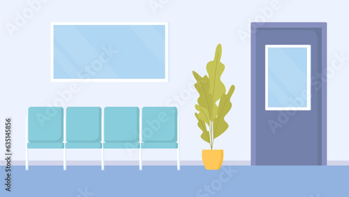Hospital corridor background modern vector. 