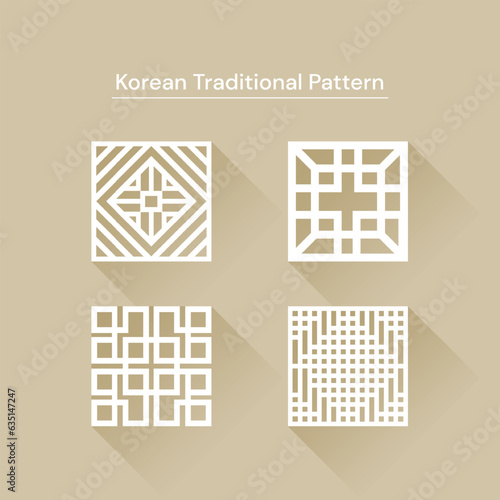 Korean traditional symbols set. Vector illustration for your graphic design. 