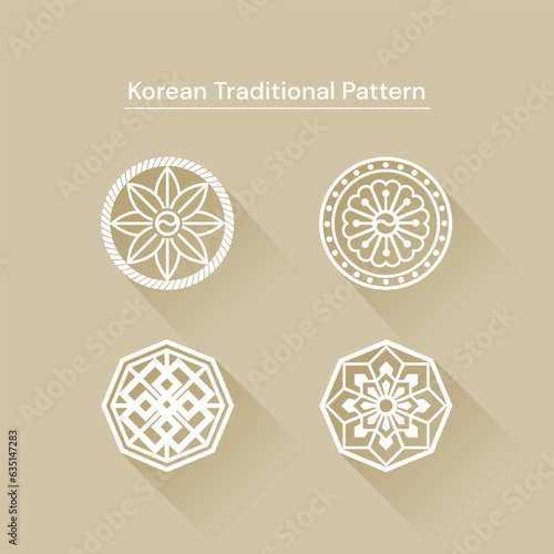 Korean traditional symbols set. Vector illustration for your graphic design.
