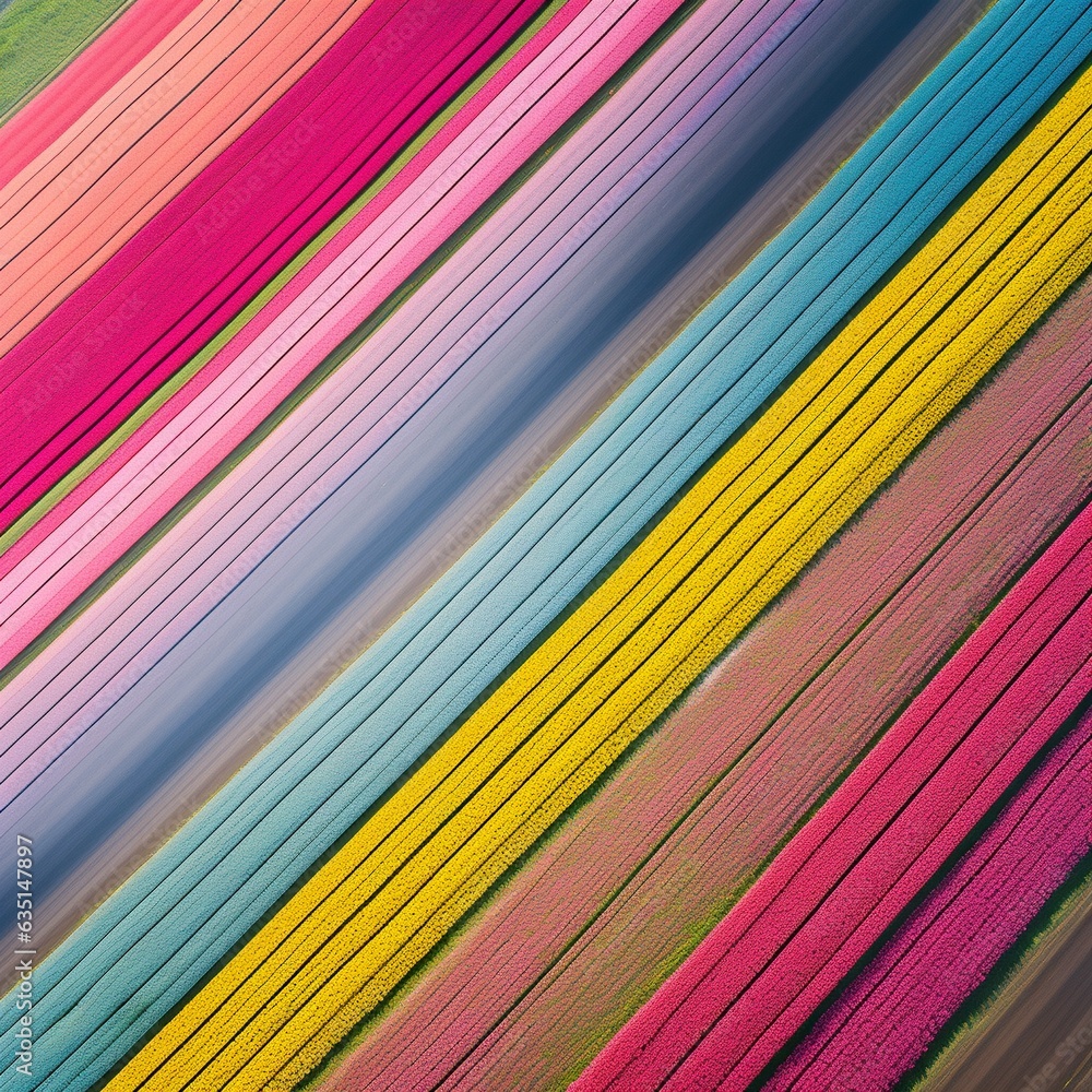 colourful tulip field aerial view, vibrant bright abstract wallpaper, generative AI colourful tulip field aerial view, vibrant bright abstract wallpaper, generative AI