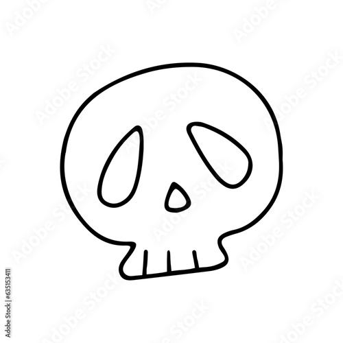 Hand drawn skull vector illustration.