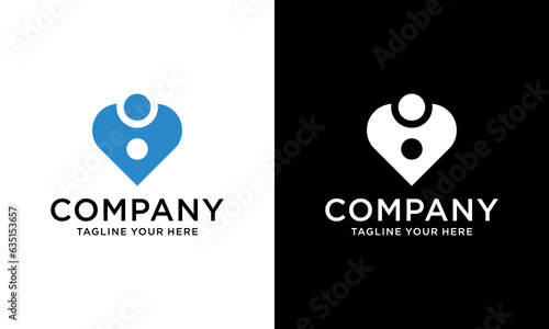 Love People Logo Design Logo on a black and white background.