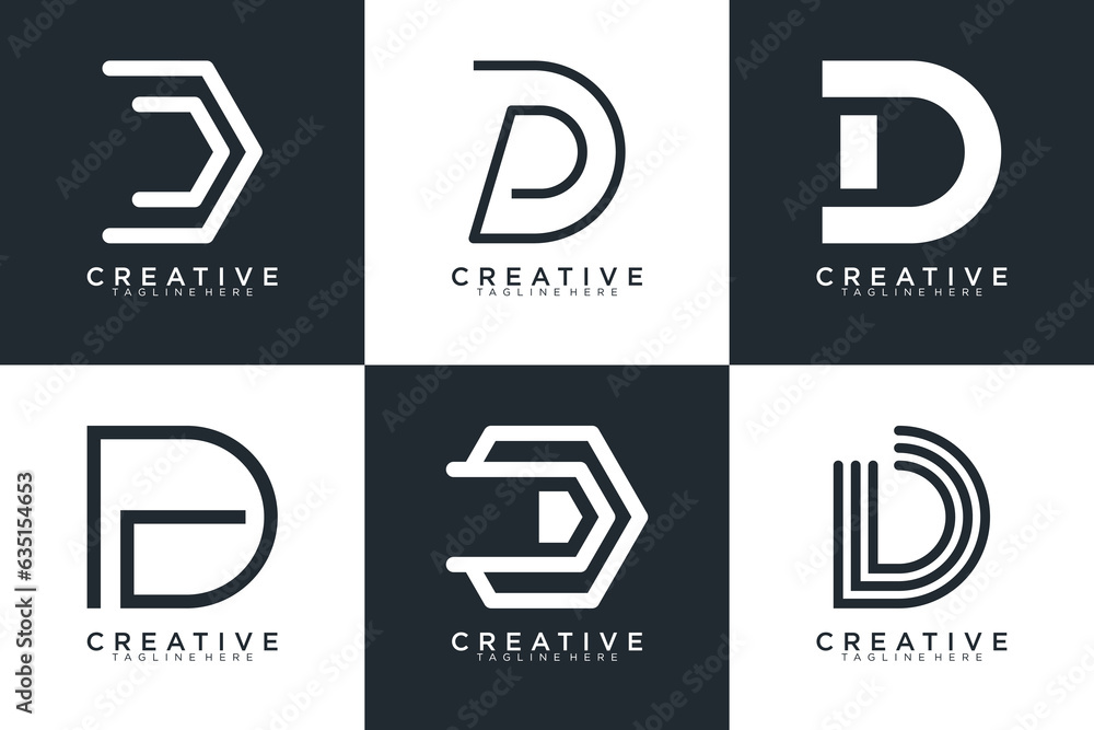 Set of letter D logo with modern creative, icon, concept, Vector Set of letter D logo with modern creative, icon, concept, Vector