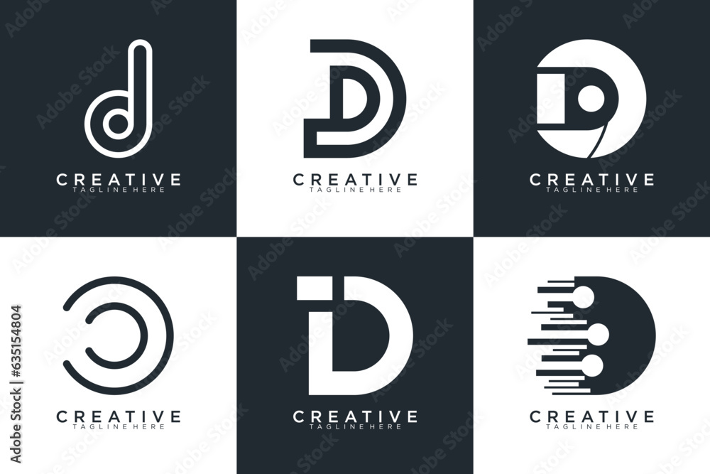 Set of letter D logo with modern creative, icon, concept, Vector Set of letter D logo with modern creative, icon, concept, Vector
