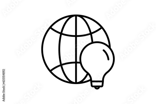 Global Solution icon. Icon related to Search Engine Optimization. suitable for web site design, app, user interfaces. line icon style. Simple vector design editable