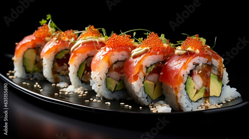 Colorful Sushi Platter: Artful Creations from the Sea