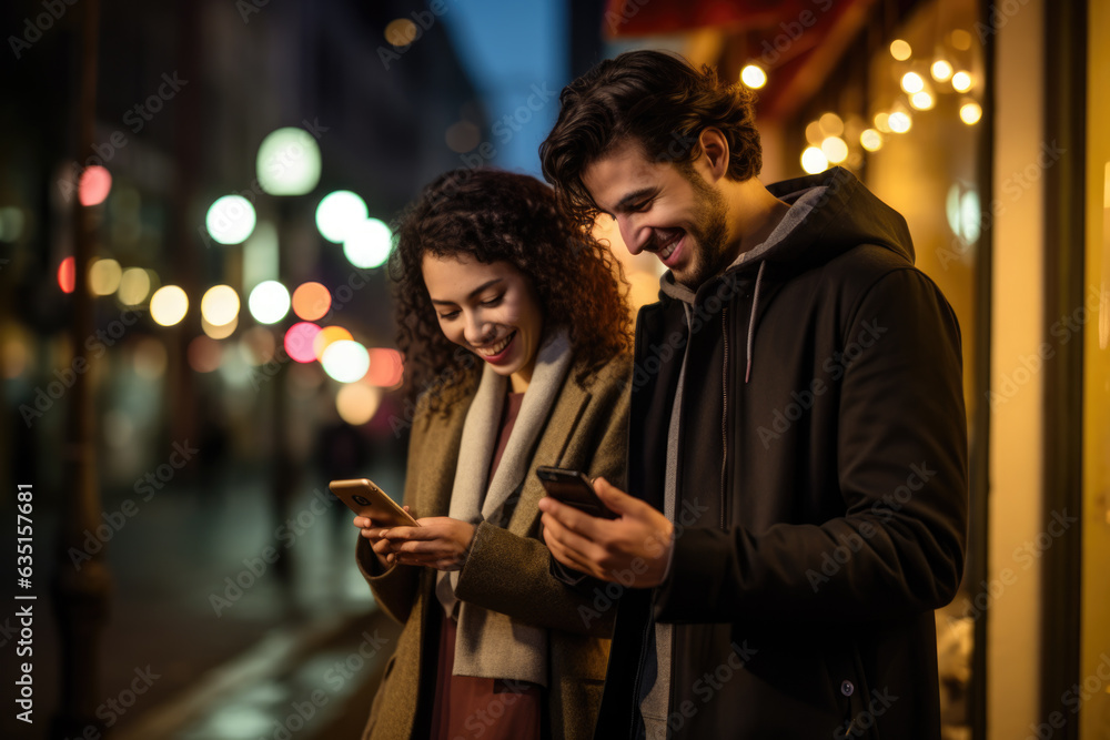 Paar mit Smartphone Paar mit Smartphone