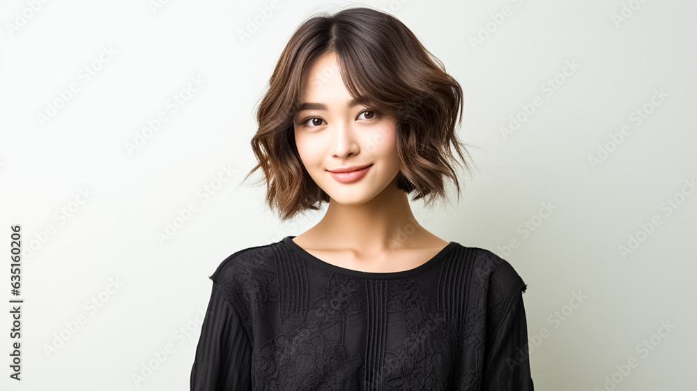 Beautiful Asian Woman with smooth skin look at the camera isolated on white background.
Beautiful Asian Woman with smooth skin look at the camera isolated on white background.