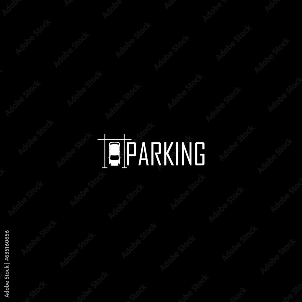 Parking logo icon isolated on dark background Parking logo icon isolated on dark background